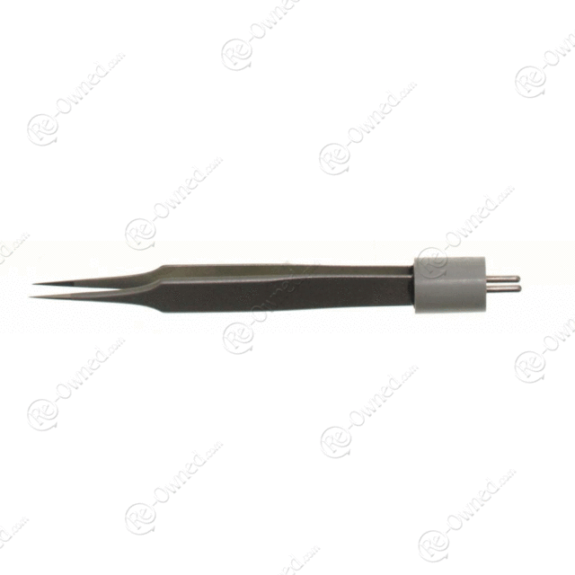 Titanium Rhoton Bipolar Forceps, Round Handles, 0.5 Mm Tips, Curved, 6" (15.0 Cm)